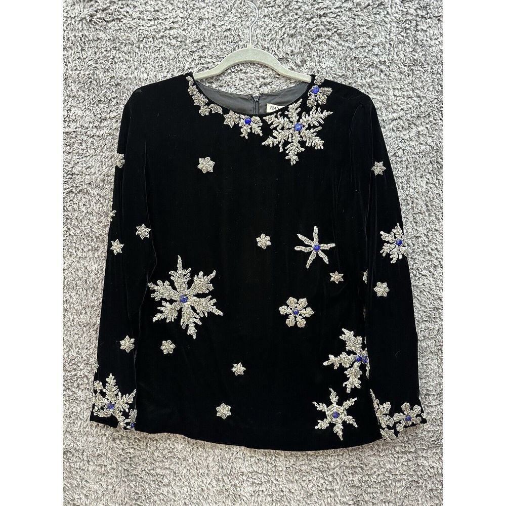 Rare Hanae‎ Mori vintage Velvet blouse, 1980s